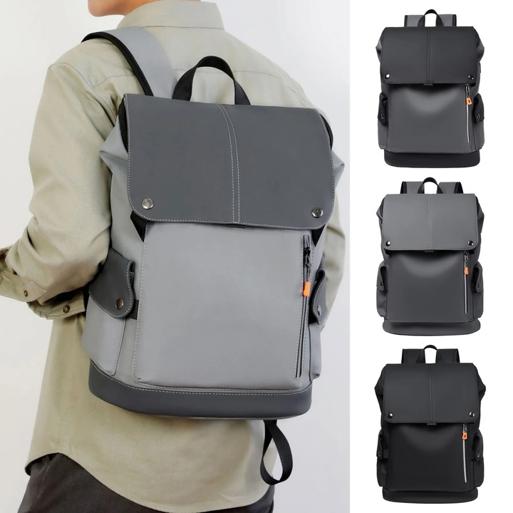 Rucsac multicolor din PVC impermeabil, capacitate mare, cu multiple buzunare, pentru laptop de 15 inch