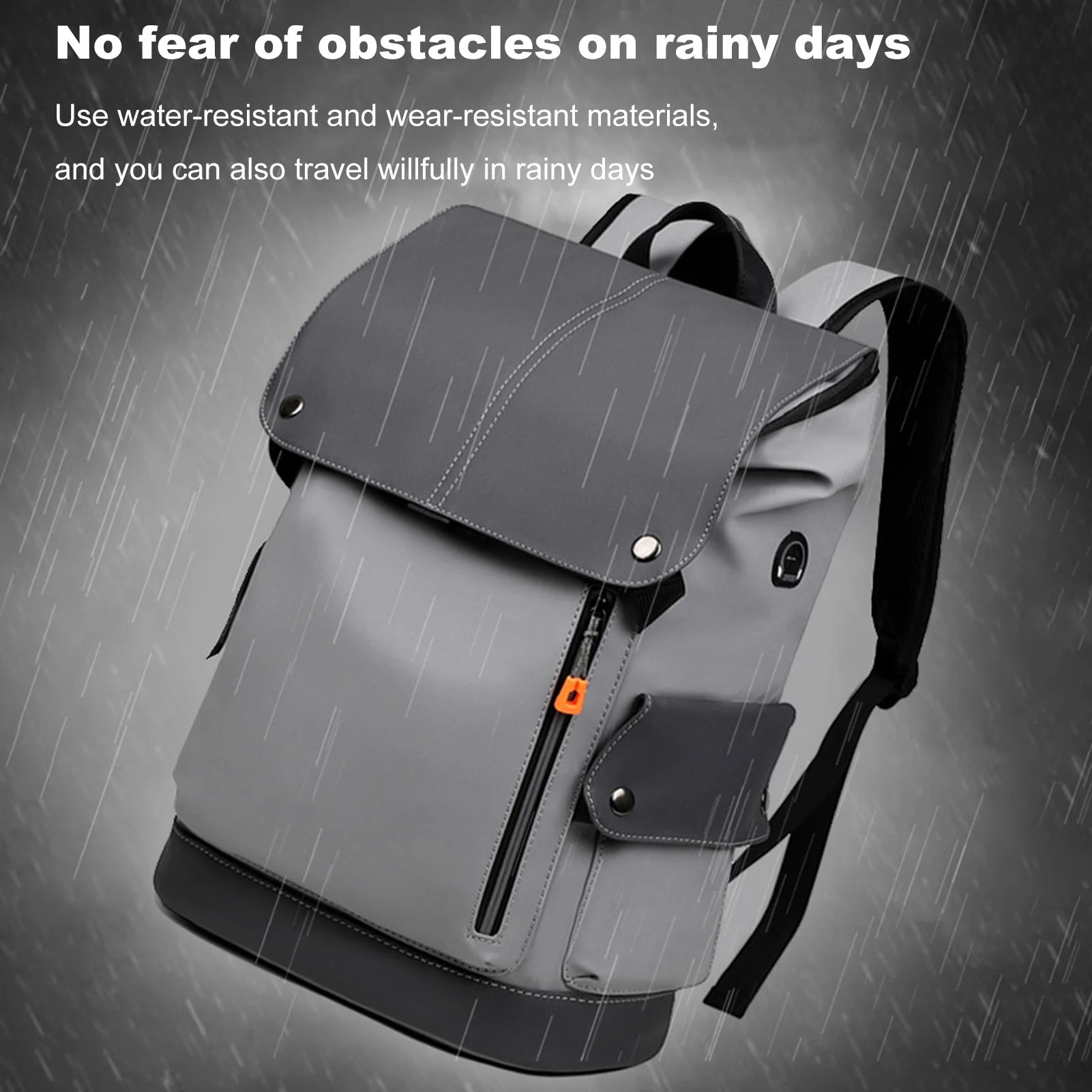 Rucsac multicolor din PVC impermeabil, capacitate mare, cu multiple buzunare, pentru laptop de 15 inch