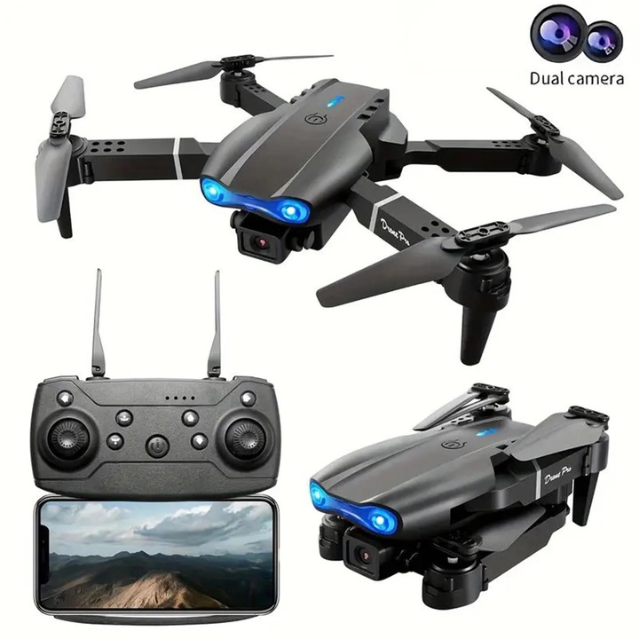 2.4G FPV drón 4K kamerával, kefe nélküli motorral, automatikus követési funkcióval, összecsukható kialakítással, többszínű, 9,84x8,66x2,36 hüvelyk