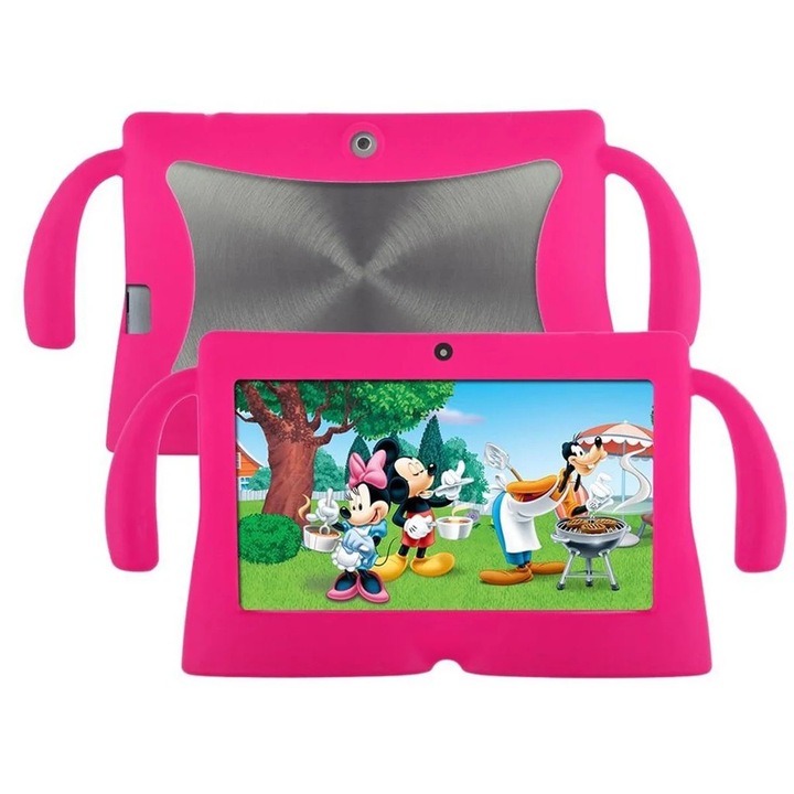 Husa tableta, 7 inch, silicon, protectie, roz rosu
