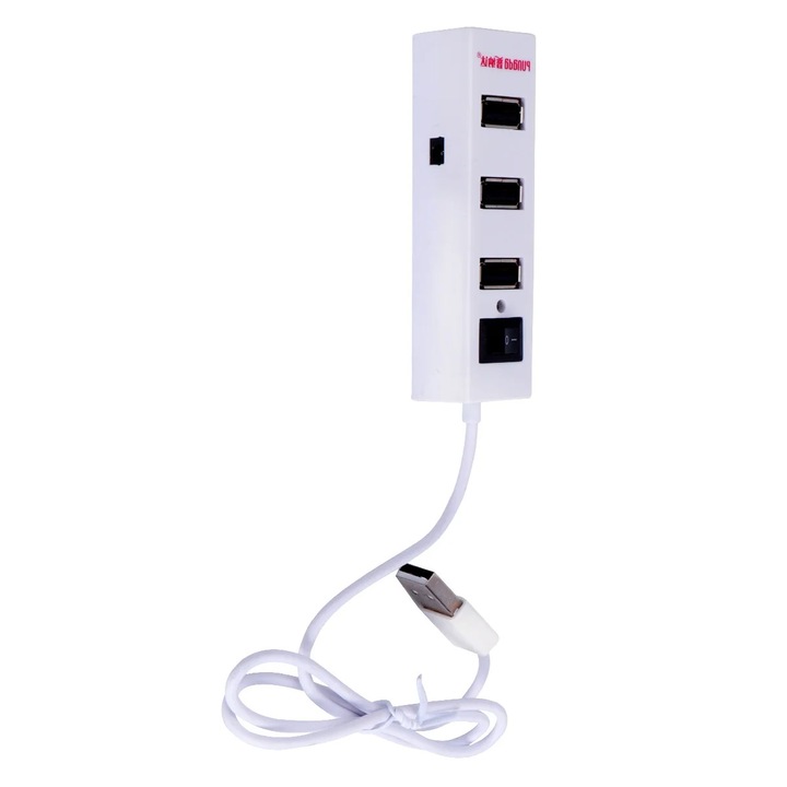 YANYXR USB elosztó, 4 portos, ABS, fekete, 60x2.3x1.9cm