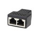 RJ45 hálózati elosztó, 1 az 2-re, PVC, réz, 4.2x3.5x2 cm