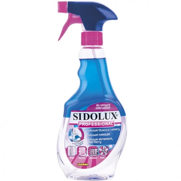 Detergent universal Sidolux Professional, 500ml, pentru curatarea petelor dificile, spray, 2 faze, transparent