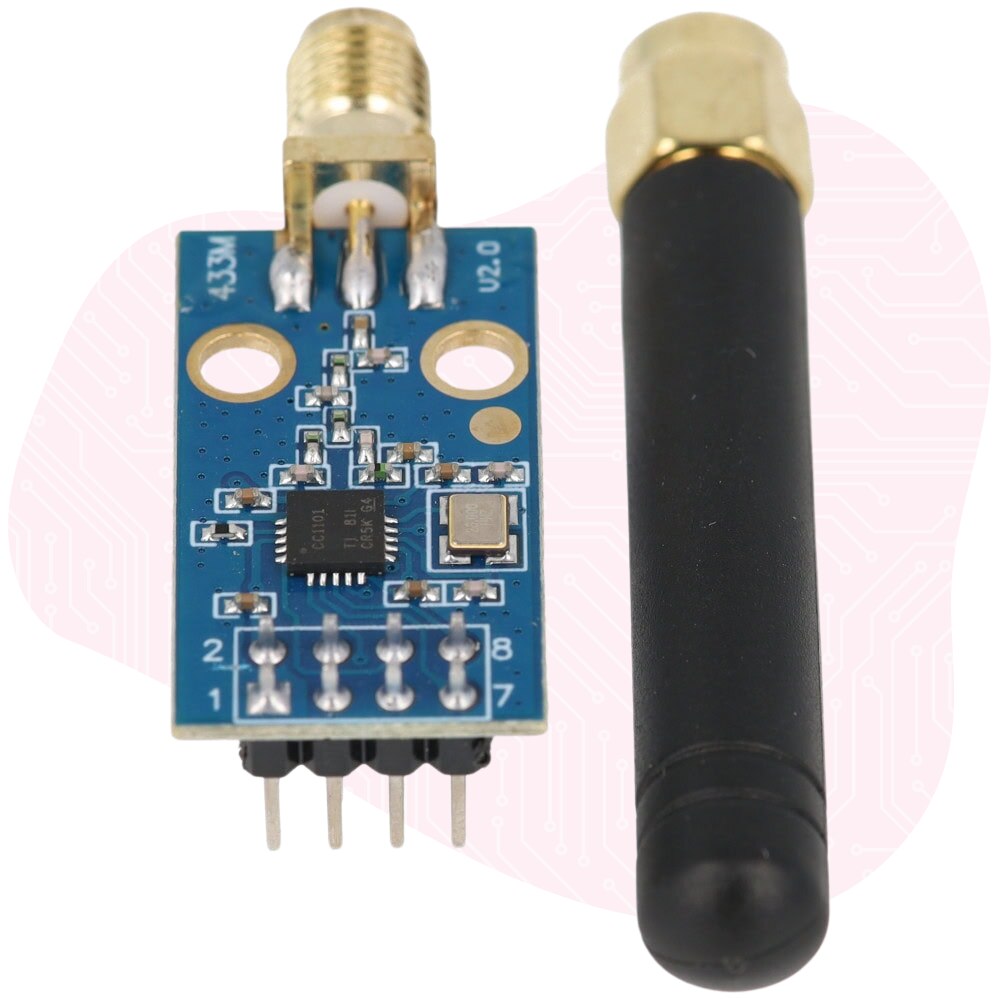 Arduino Fsk Радио приемо-предавателен модул, Cc1101, 433 mhz, С sma антена ...