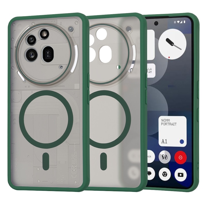 Case for Nothing Phone (3a) Pro с матирано покритие MagSafe Ghost Series - зелено