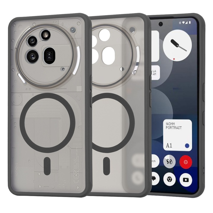 Case for Nothing Phone (3a) Pro с матирано покритие MagSafe Ghost Series - черно