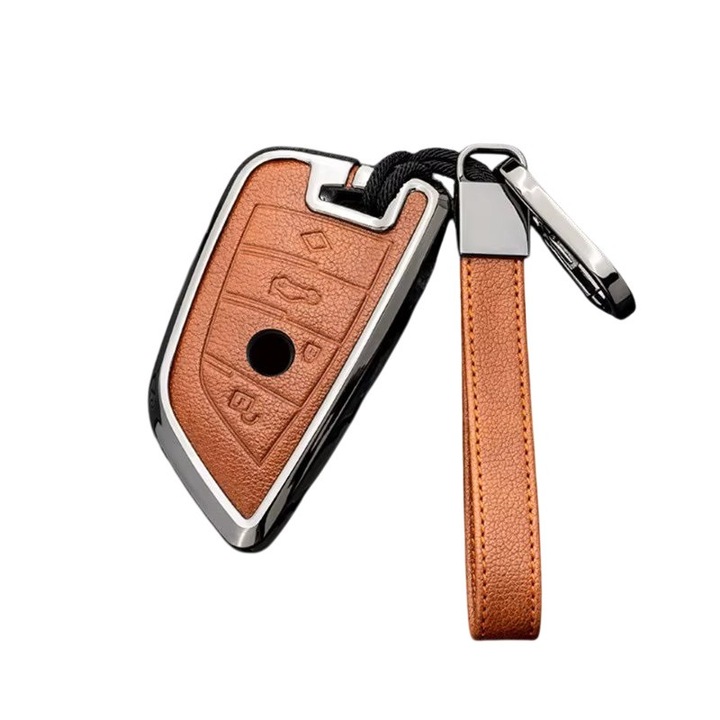 Husa aluminiu pentru cheie BMW F20 G20 G30 X1 X3 X4 X5 G05 X6 maro