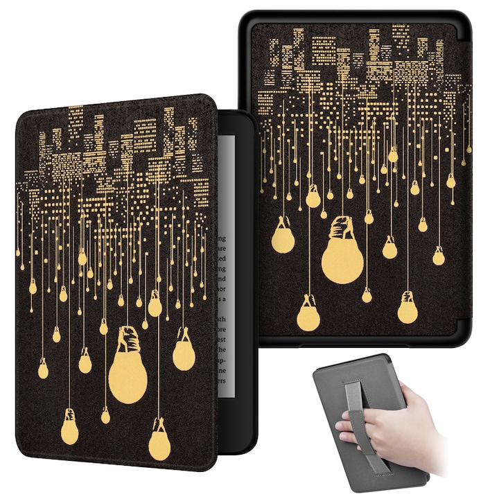 Husa pentru Kindle Paperwhite 2024 12th Generation si Kindle Colorsoft Signature Edition, SINSELET, 7 inch, cu maner, trezire automata si somn, mii de lumini