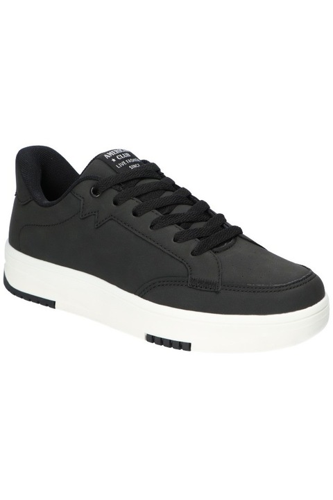 Férfi szabadidős cipők, American Club, Aa45, "Memory Foam" rendszerű talpbetét, Cipők, Divatos tornacipők, Fűzős, Fekete, Fekete