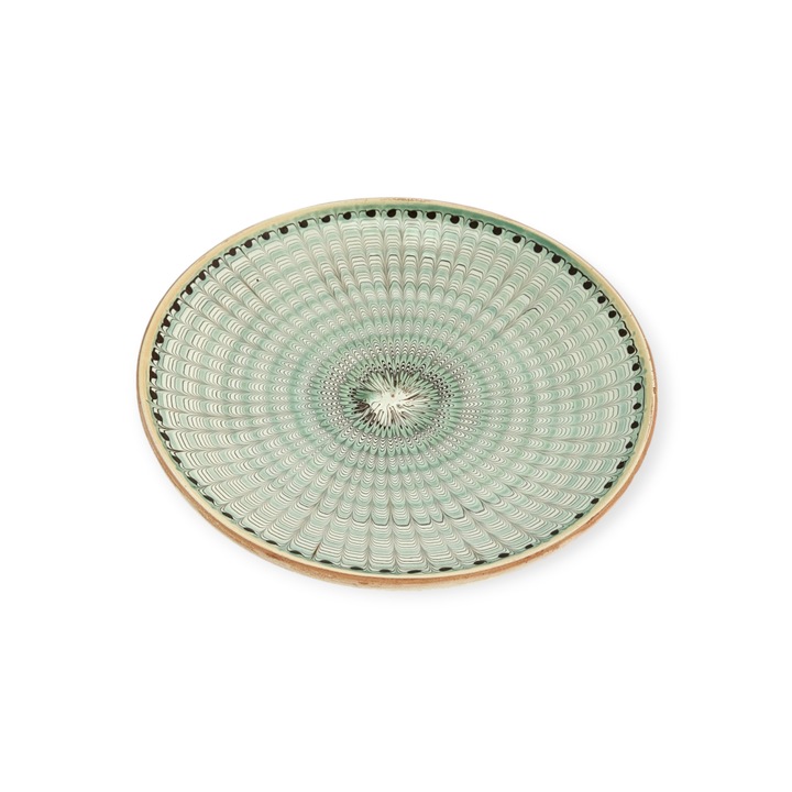 Traditional Plate 2427 Peacock Tail modell Zöld szín 27cm