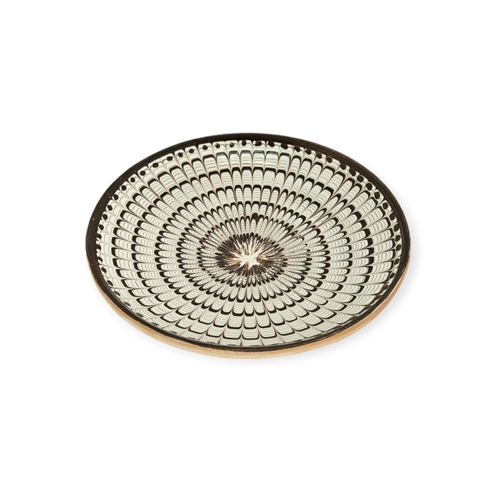 Farfurie Traditionala 1922 model Coada de Paun culoare Negru 22cm