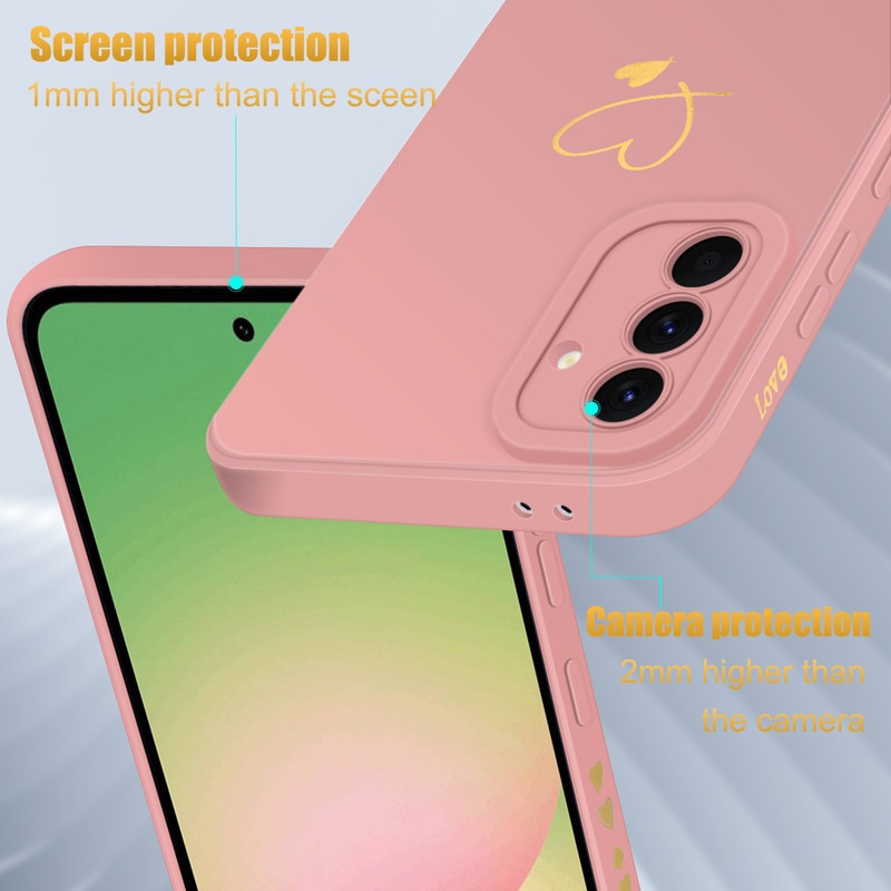 Set husa si 3 folii protectie ecran, TPU/sticla securizata, compatibil cu Samsung Galaxy A56 5G, roz