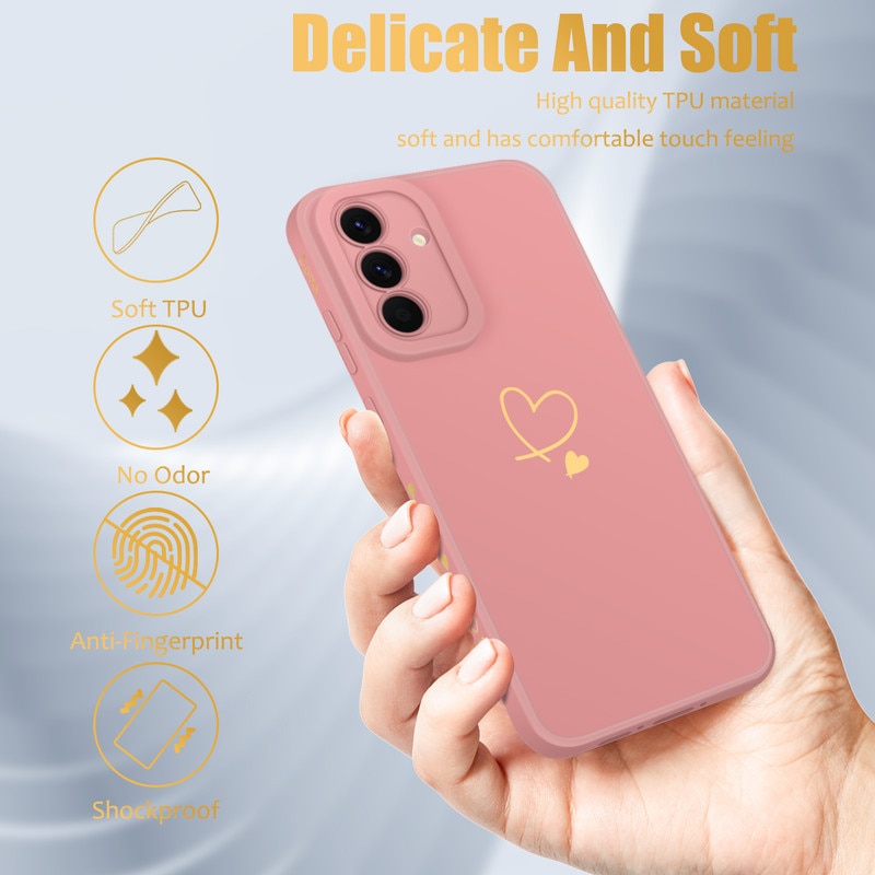 Set husa si 3 folii protectie ecran, TPU/sticla securizata, compatibil cu Samsung Galaxy A56 5G, roz