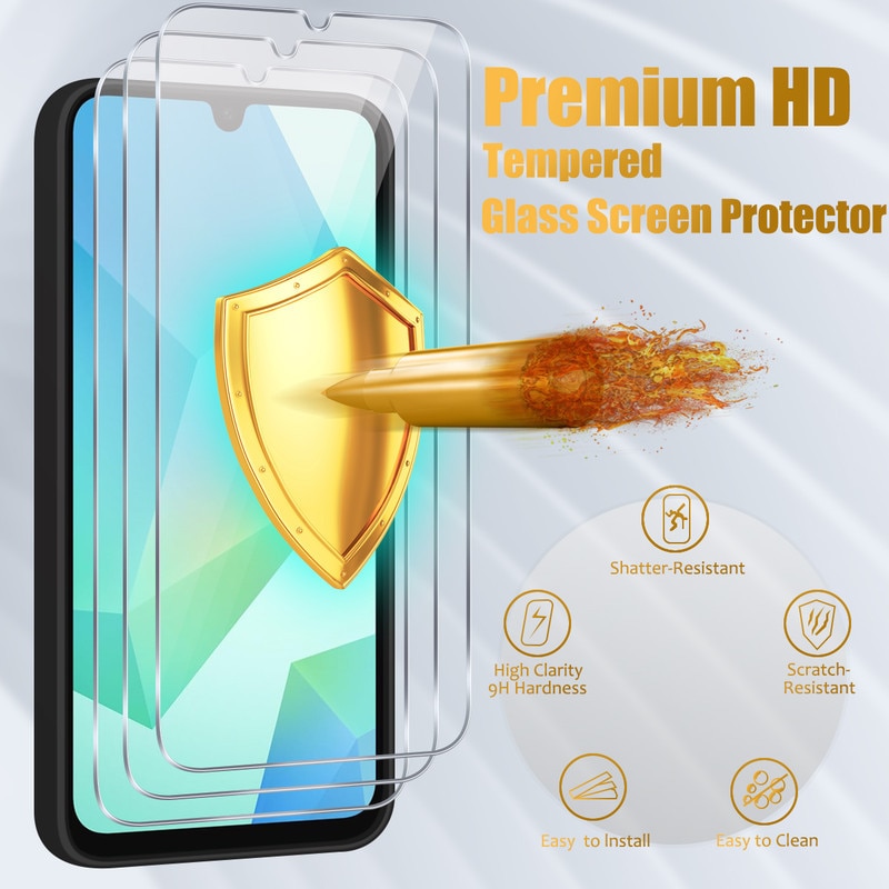 Set husa TPU si 3 folii protectie ecran, pentru Samsung Galaxy A16 4G/5G, negru