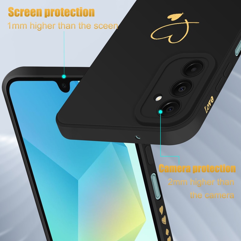 Set husa TPU si 3 folii protectie ecran, pentru Samsung Galaxy A16 4G/5G, negru