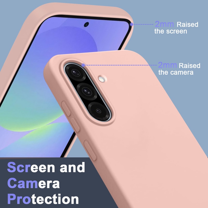 Set husa TPU cu 2 folii protectie ecran si 2 folii pentru camera, compatibil cu Samsung Galaxy A36 5G, roz