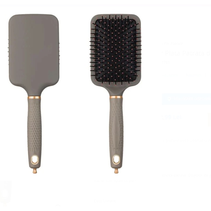 Perie Par Plata Patrata din Plastic Gri