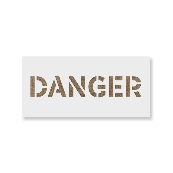 Sablon Perete vopsire, tencuiala 0.7mm Danger Sign Refolosibil, model MXSP7238, 100 x 100 mm, 0.70mm
