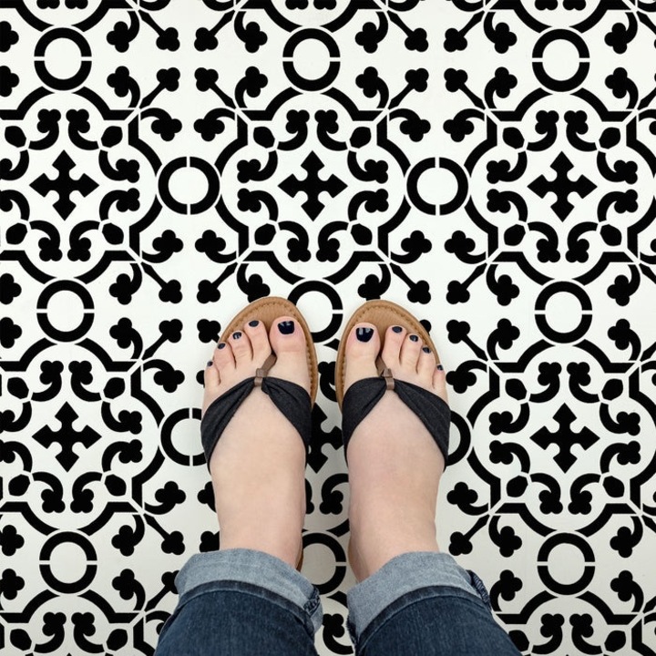 Sablon Perete vopsire, tencuiala 0.7mm Isabelle Tile Stencil Refolosibil, model MXSP7259, 100 x 100 mm