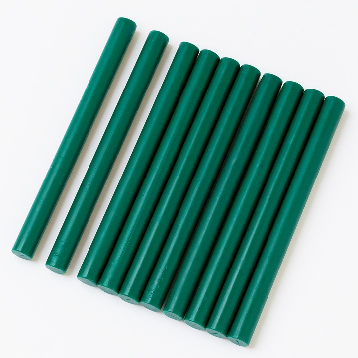 Batoane ceara pentru sigilii de ceara, Mariart, culoare Verde inchis, diametru 11mm, cantitate pentru 60 sigilii, invitatii nunta, botez, artizanat, plicuri, papetarie evenimente