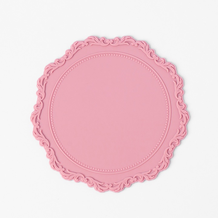 Pad silicon Mariart, special pentru turnat sigilii din ceara, suprafata antiaderenta din silicon, diametru 12cm, culoare Roz