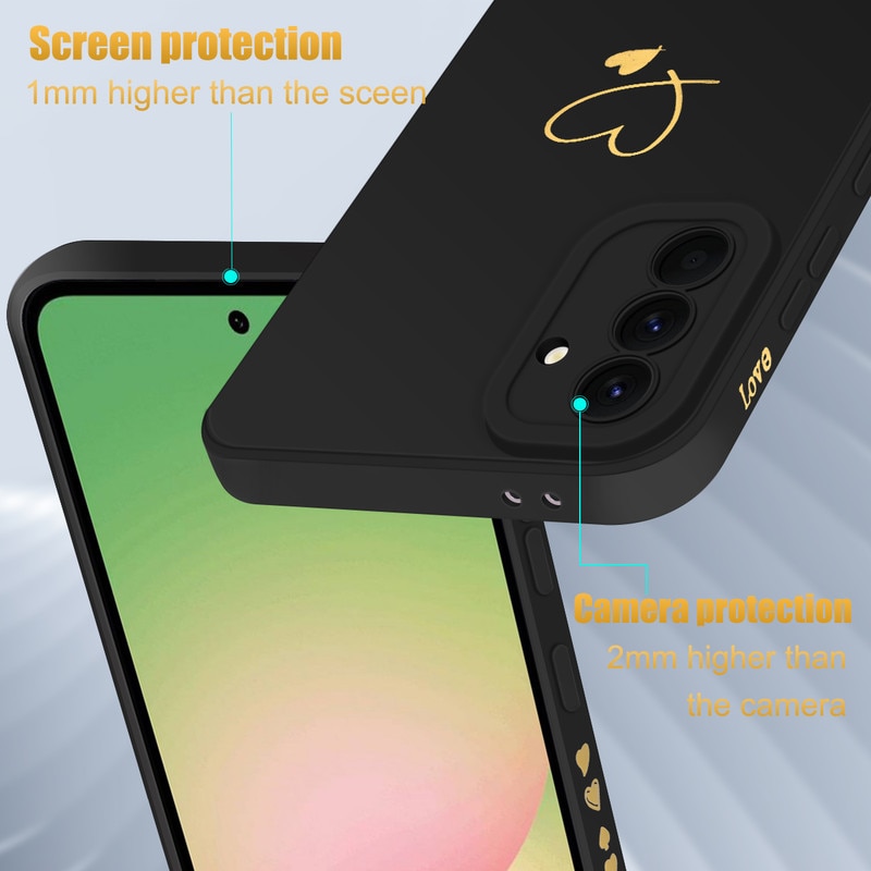 Set husa/3 folii protectie ecran, compatibil cu Samsung Galaxy A56 5G, TPU/sticla securizata, negru
