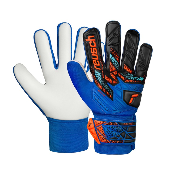 Manusi Portar Reusch Attrakt Starter Solid JUNIOR, Poliester, Bleumarin, Portocaliu, marimea 6.5, L (12-14 ani)