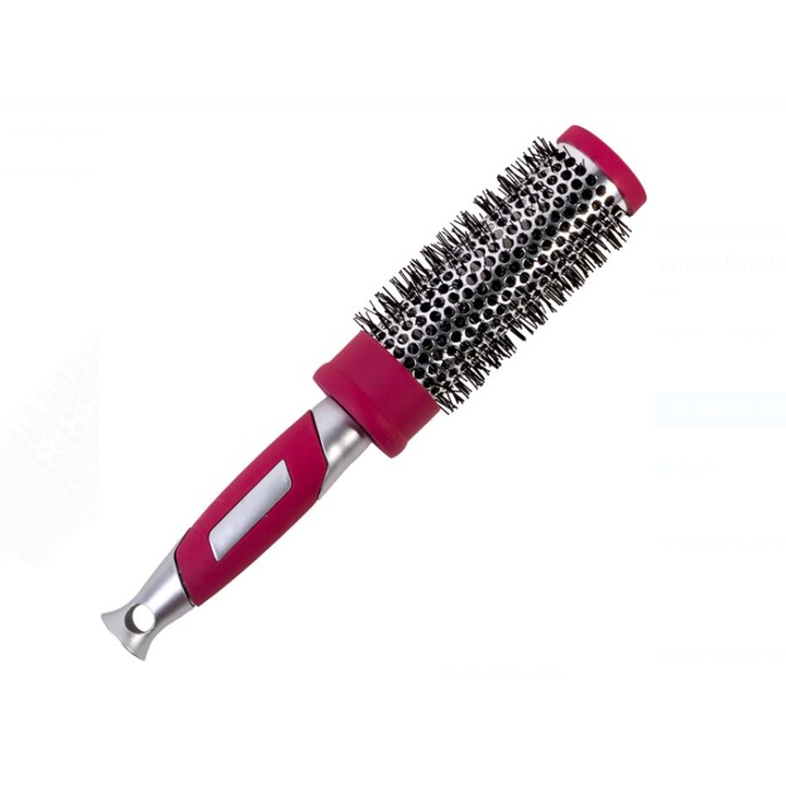 Fukszia kerámia fodrászkefe