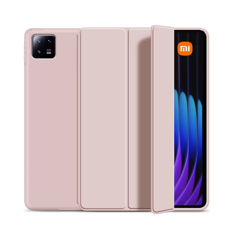 Husa Ultra Slim pentru Xiaomi Pad 8 / Pad 7 (Pro) 11.2" (2025), Silicon TPU, Smart Cover – Roz