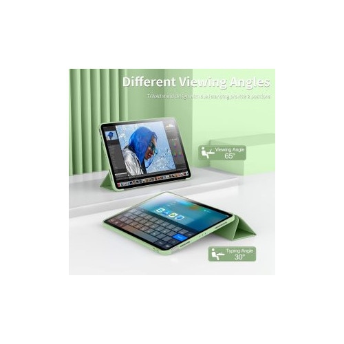 Husa Ultra Slim pentru Apple iPad (A16) 11-inch (2025) / 10.9-inch (2022), Silicon TPU, Smart Cover – Verde Menta