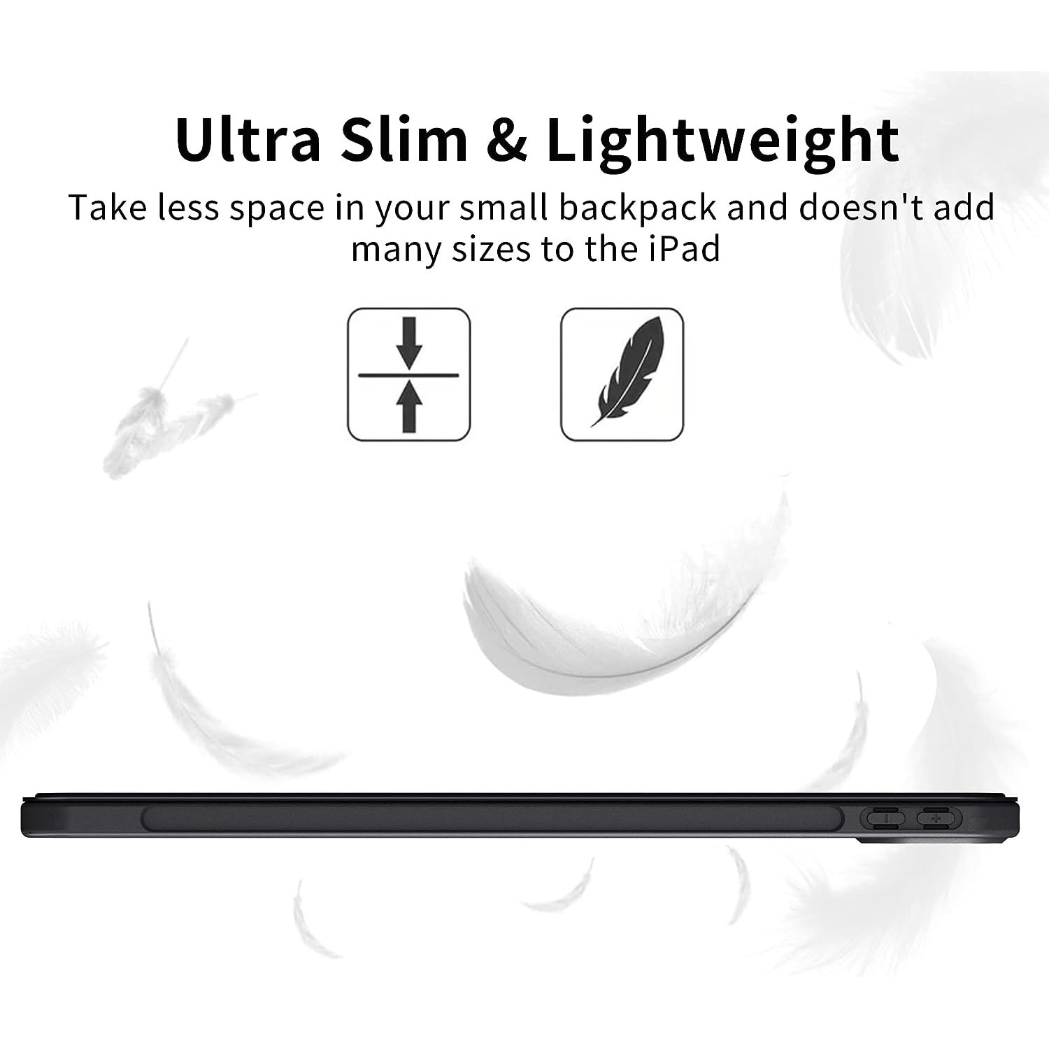 Husa Ultra Slim pentru Apple iPad (A16) 11-inch (2025) / 10.9-inch (2022), Silicon TPU, Smart Cover – Negru