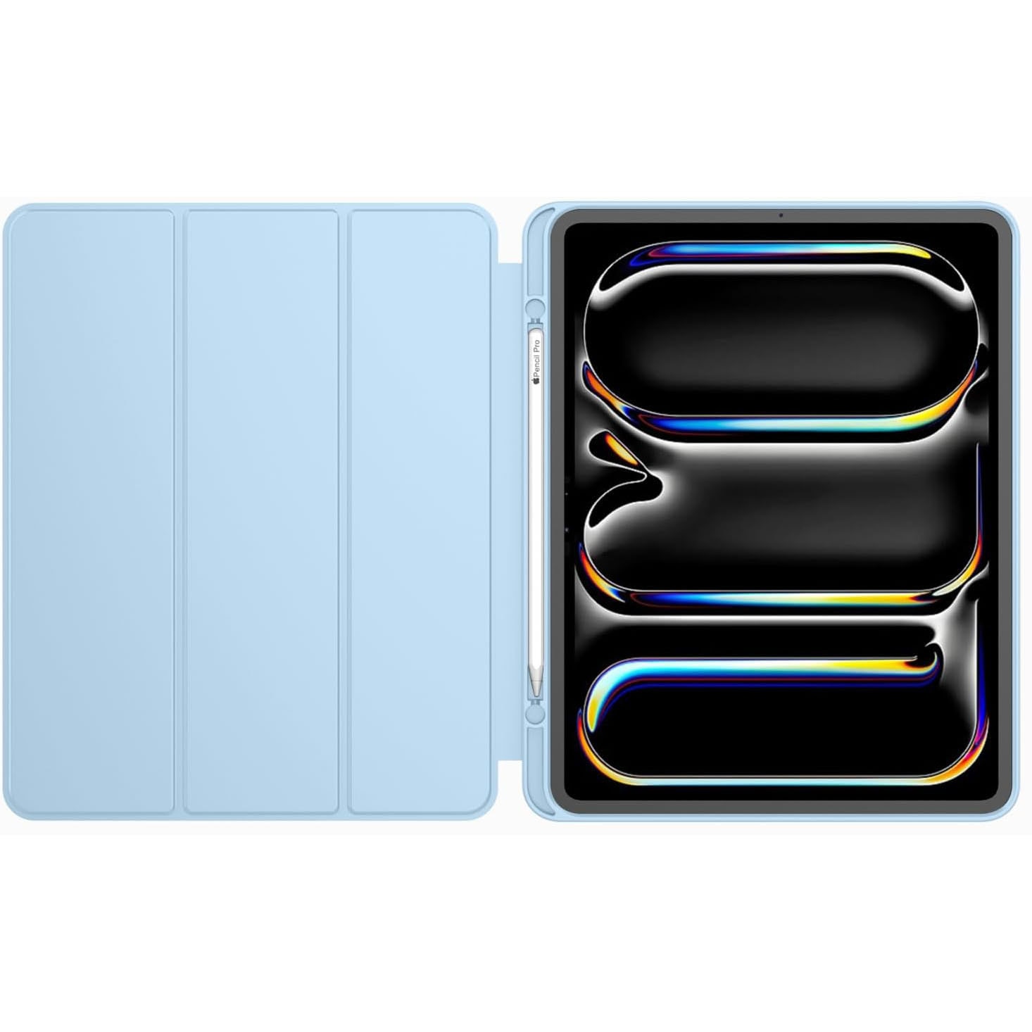 Husa de protectie pentru tableta, potrivita pentru iPad Pro 12, 9 inch (2018/2020/2021/2022 3/4/5/6 generatii), cu tava pentru stilouri, trezire/dormire automata, VIENOD®, Ice blue
