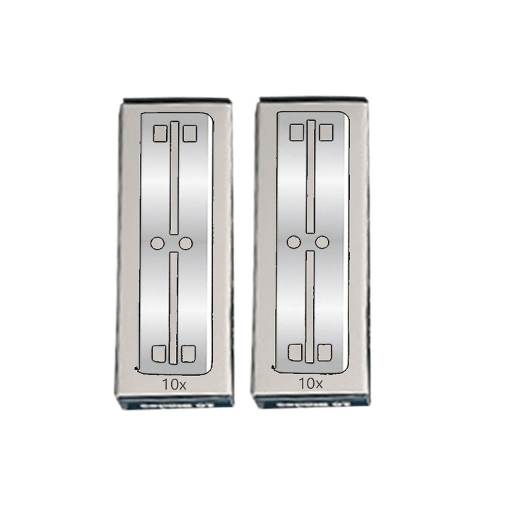 Set de 20 Lame de Ras de Schimb Lungi, pentru Briciul PriStyle cu Maner de Plastic, Otel inoxidabil, 61.8x1 cm, PriStyle®