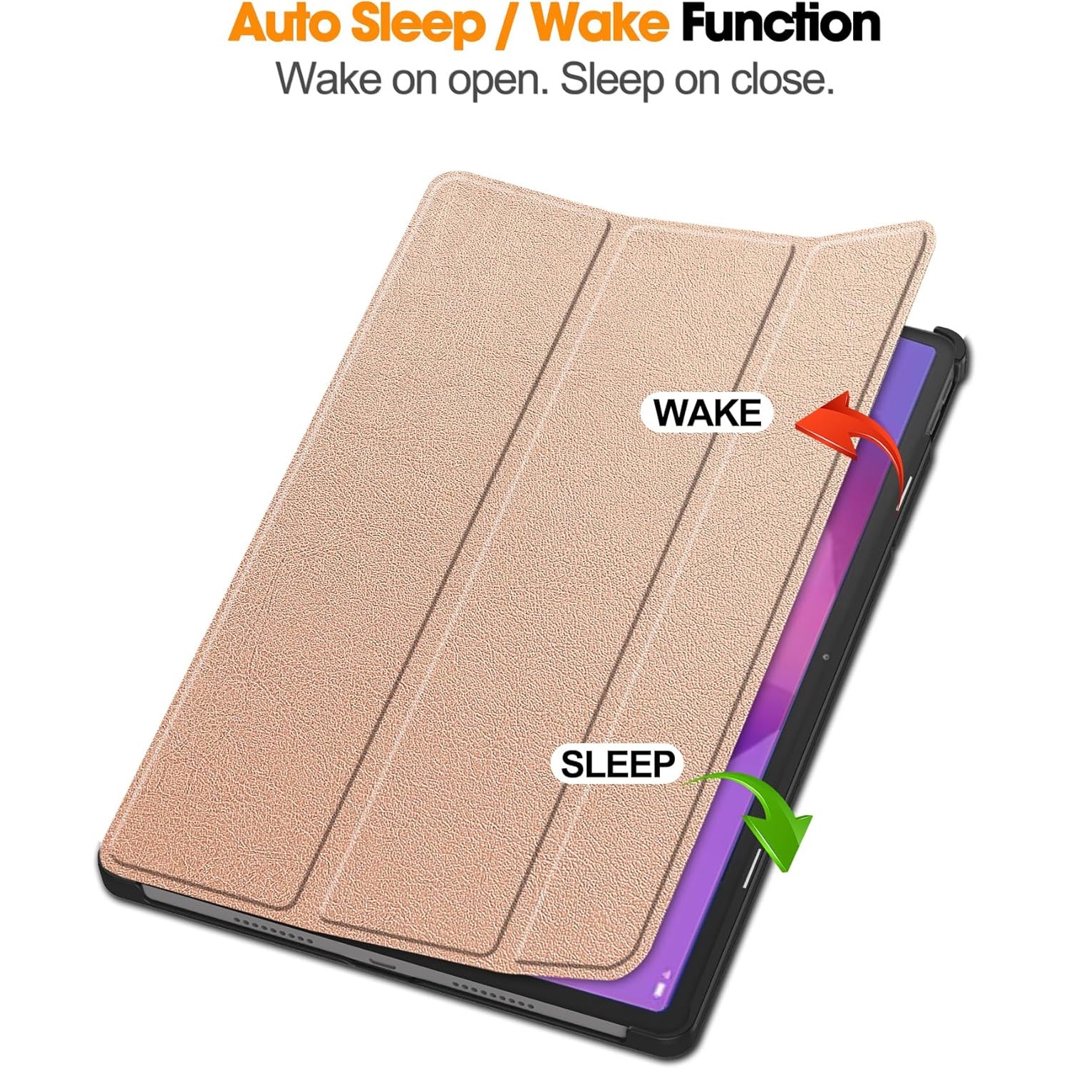 Husa pentru Lenovo Idea Tab Pro / Pro Paper 12.7 tip stand functie sleep/wake-up protectie 360 - Roz