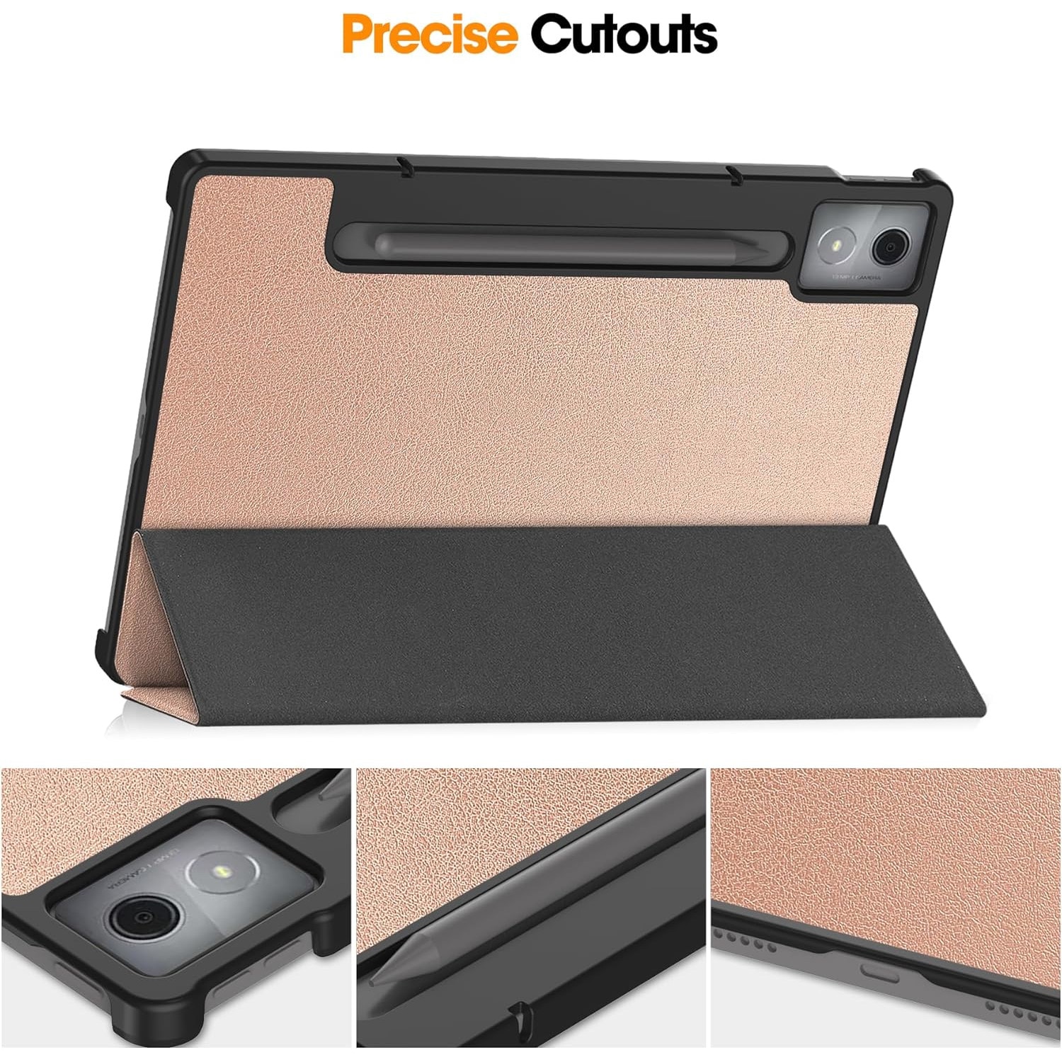 Husa pentru Lenovo Idea Tab Pro / Pro Paper 12.7 tip stand functie sleep/wake-up protectie 360 - Roz
