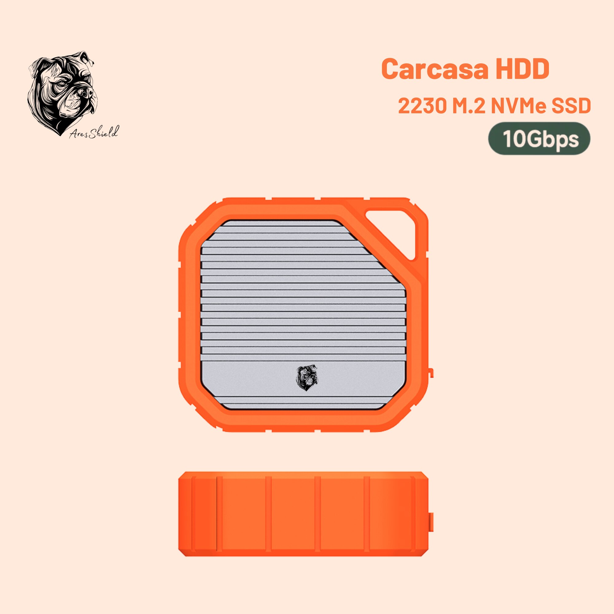 Rack merevlemez AresShield M.2 2230 SSD, USB 3.2 Gen 2 Type-C ...