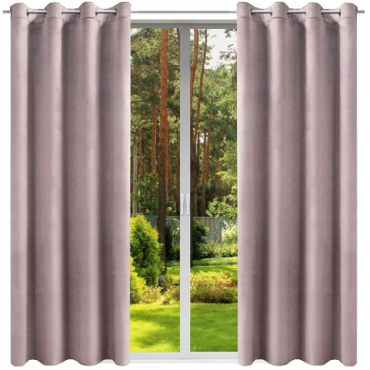 Perdea velur, Now-Art, 140x230 cm, Draperii, Translucid, Pentru camera de zi, Accesoriu interior elegant, Rezistent la incretire, Poliester, Maro taupe