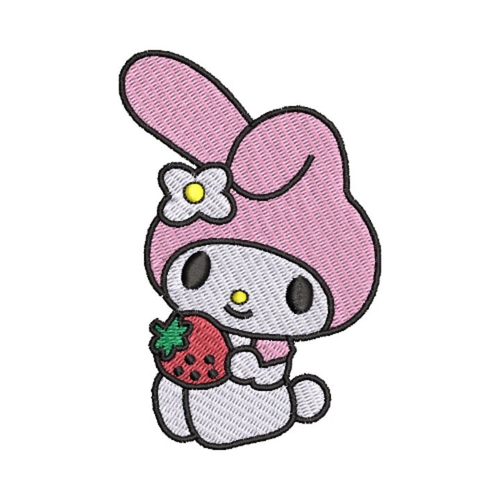 Petic brodat Iepuras, aplicabil pe textile