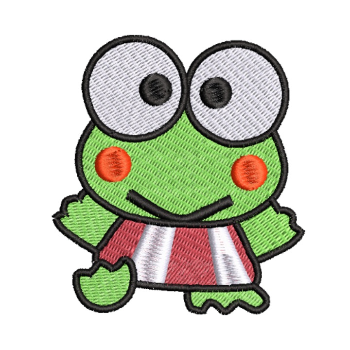 Petic brodat Broscuta, 74mm, aplicabil pe textile