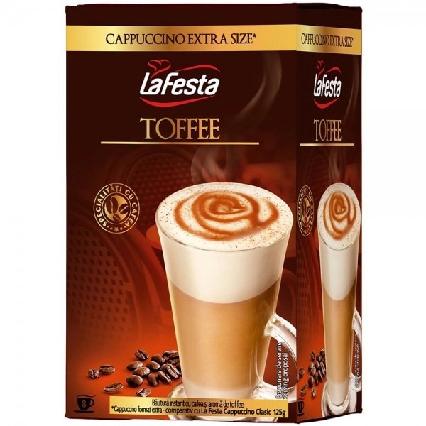 Cappuccino EXTRA SIZE, cu Toffee, La Festa, 8 bucati, 176g