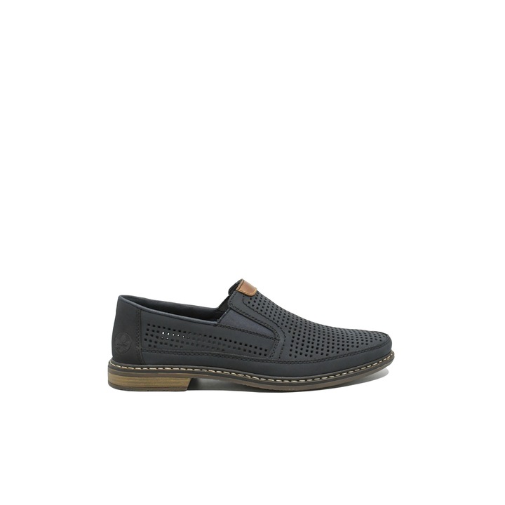 Pantofi casual Rieker bleumarin din piele naturala cu perforatii RIK13459-14, Bleumarin