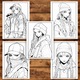 Felnőtt kifestőkönyv, 50 illusztráció, Anime Bling Girls, 106 oldal, Cadouri Legendare Kiadó