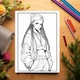 Felnőtt kifestőkönyv, 50 illusztráció, Anime Bling Girls, 106 oldal, Cadouri Legendare Kiadó