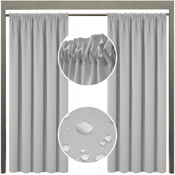 Peredea impermeabila, Now-Art, 155x200 cm, Blackout, Pentru gradina si terasa, Rezistent la incretituri, Accesoriu elegant, Gri deschis