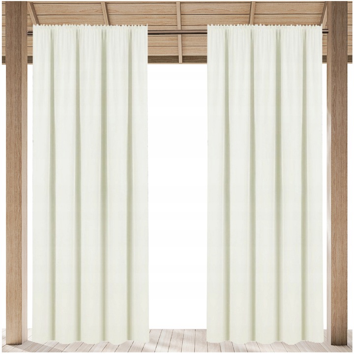 Peredea impermeabila, Now-Art, 155x180 cm, Drept, Banda universala, Translucid, Pentru gradina, Terasa, Balcon, Accesoriu elegant, Crem