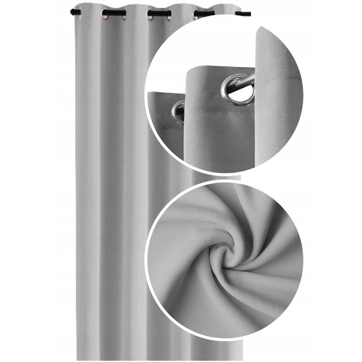 Завеса, готова за капси, Now-Art, 145x220 см, 8 отвора, Прозрачна, За хола, Елегантен интериорен аксесоар, Устойчива на намачкване, Полиестер, Светло сиво