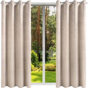 Perdea Velur, Now-Art, 140x230 cm, Snururi, Translucid, Pentru camera de zi, Rezistent la incretire, Accesoriu interior elegant, Bej