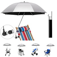 Umbrela pentru carucior, 190T, cu factor de protectie 50+, ajustabila la 360 grade, sistem de prindere reglabil, brat flexibil, material impermeabil, potrivire cu majoritatea carucioarelor, pentru scaune de plaja, scaune cu rotile, Camping, pescuit