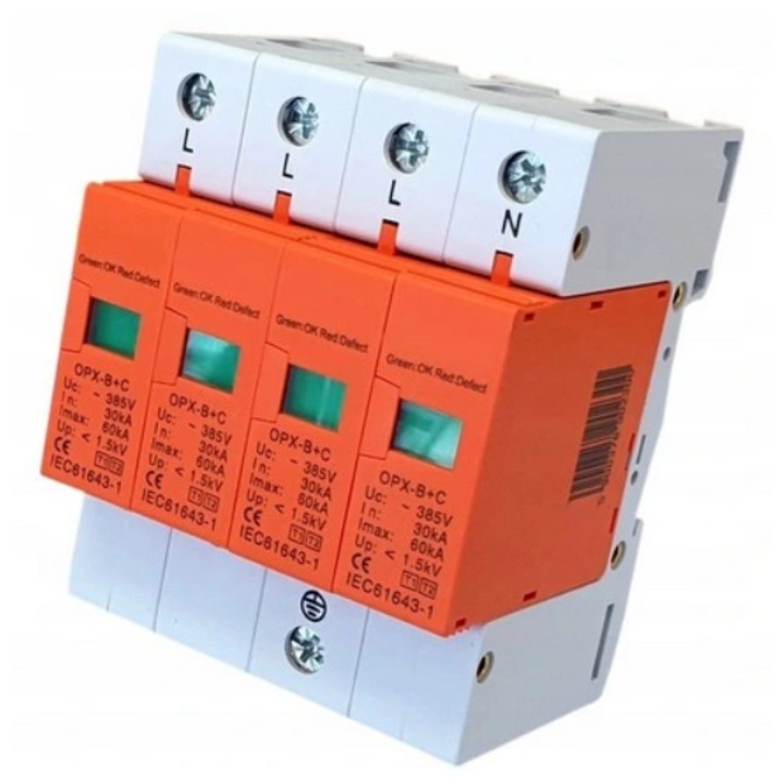 Protectie la supratensiune fotovoltaic trifazata B+C T1 T2 4P