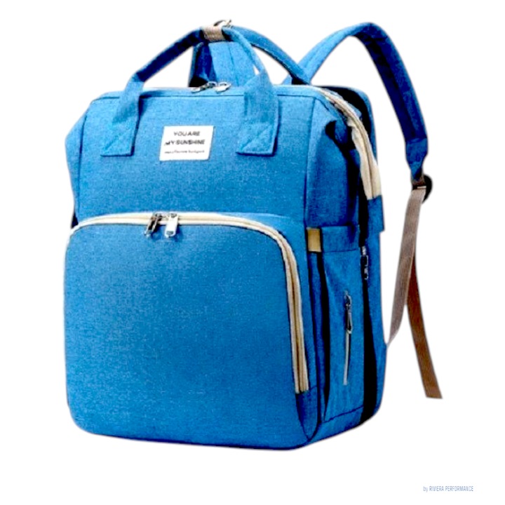 Мултифункционална раница, 44x30 см, водоустойчива, използваема като сгъваема кошара или база за повиване, 72x24 см